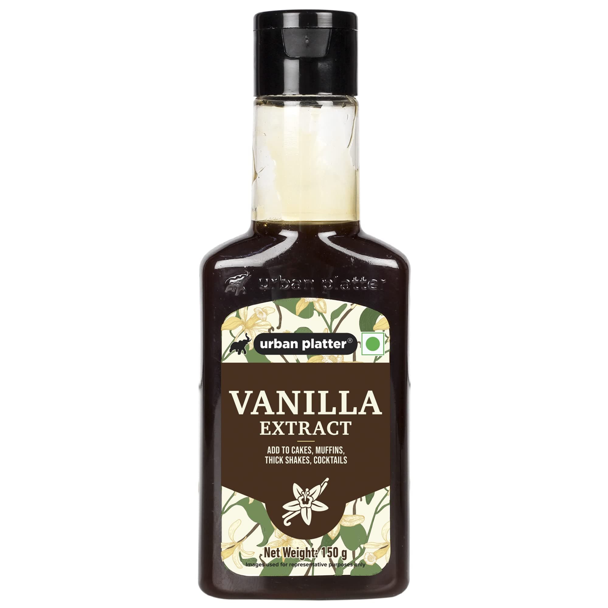 Urban Platter Pure Madagascar Bourbon Vanilla Extract, 150 ml (Alcohol-Free Natural Vanilla for Baking, Desserts, Milkshakes & Ice Cream)