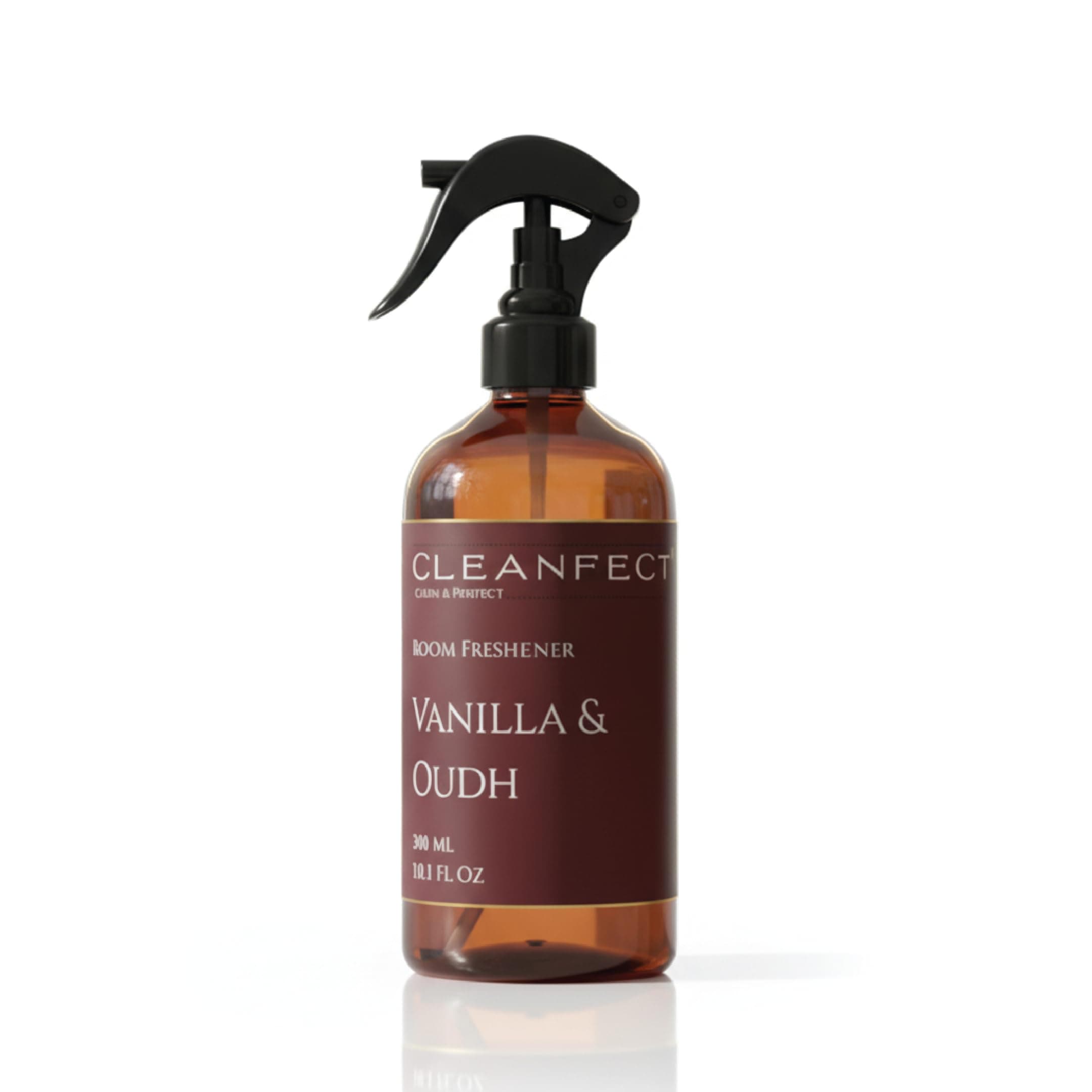 CleanFect Vanilla & Oudh Room Freshener Spray – Long Lasting Air Freshener for Home, Bathroom & Office | Non-Toxic & Safe Aromatic Spray with Natural Oils (300ml)
