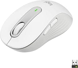 Logitech Signature M650 Wireless Mouse - for Small to Medium Sized Hands, 2-Year Battery, Silent Clicks, Customisable Side Buttons, Bluetooth, for PC/Mac/Multi-Device/Chromebook - Off-White