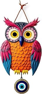 GiftOday Owl Shape Wooden Wall Hanging For Home Decor | Evil Eye Decoration Livingroom, Dining Room | Modern Artwork | Designer Mdf Item | Wall Hanging Ornament Door Decorative (18 x 30 CM)