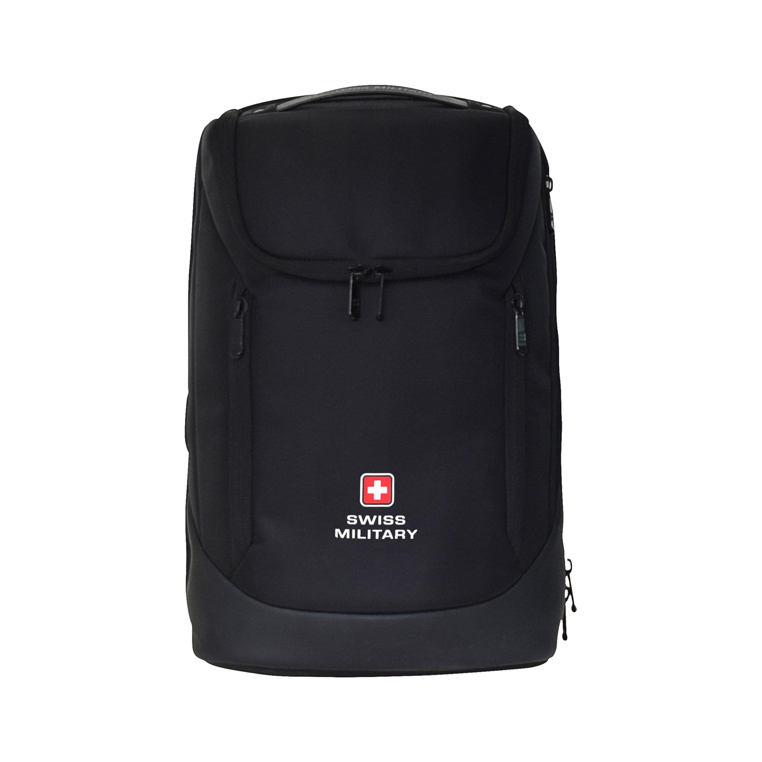 SWISS MILITARY Cocoon Laptop Backpack for Men, Fits 15.6 Inch Laptop & Anti-Theft Business Bag with USB Charging Port & Organizer Compartment, Water-Resistant Office Bag, 21L Compact Backpack- Black