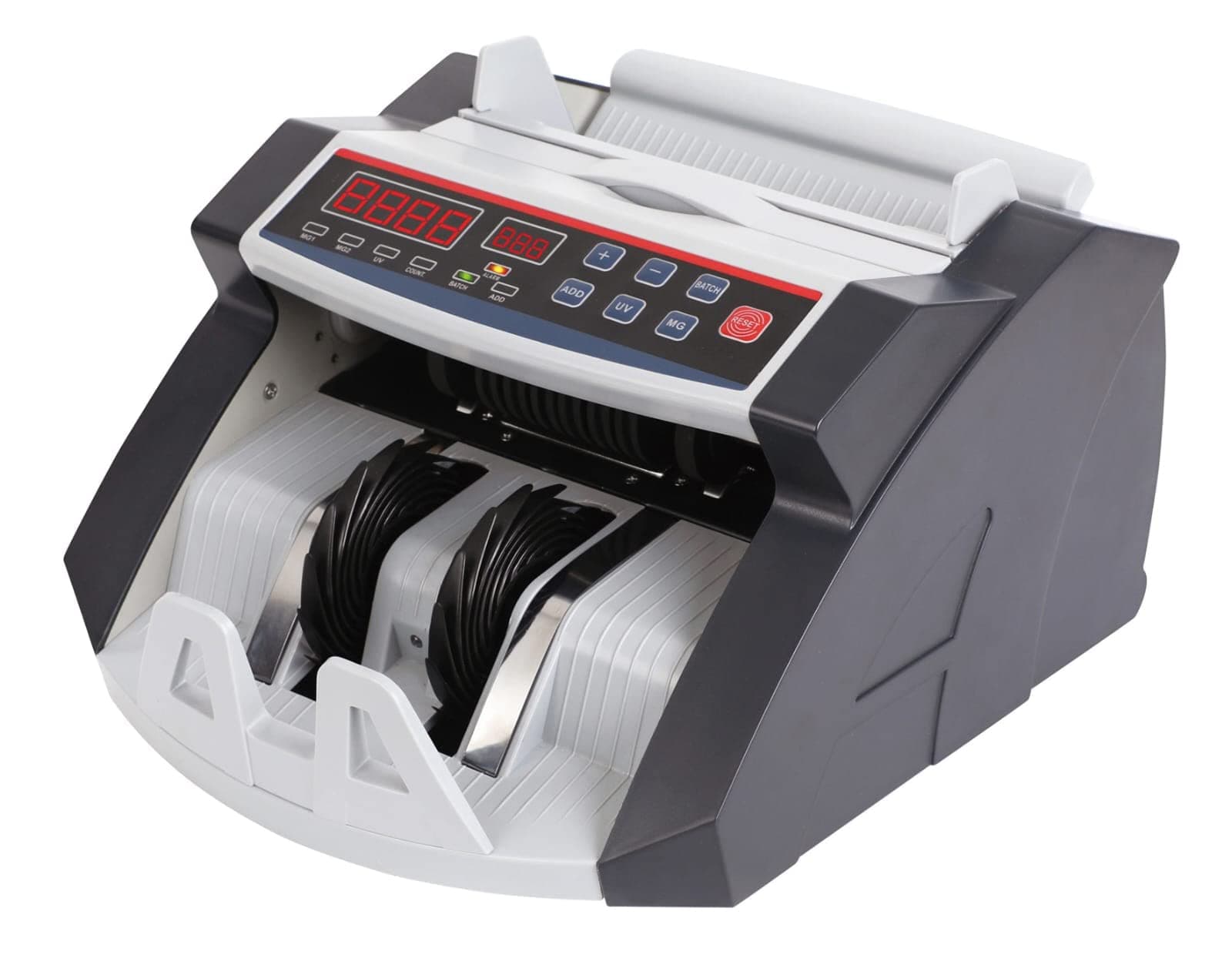 GOBBLER Note Counting Machine with Fake Note Detection Fully Automatic with Add, Batch Functions and Large LED Display (GB-4388-MG) - Black