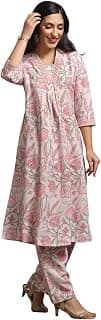 GRECIILOOKS Cotton Kurta Set for Women – Printed Anarkali | Elegant Ethnic Outfit Office Look