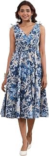 BIBA Women Printed Kalidar Flared Dress