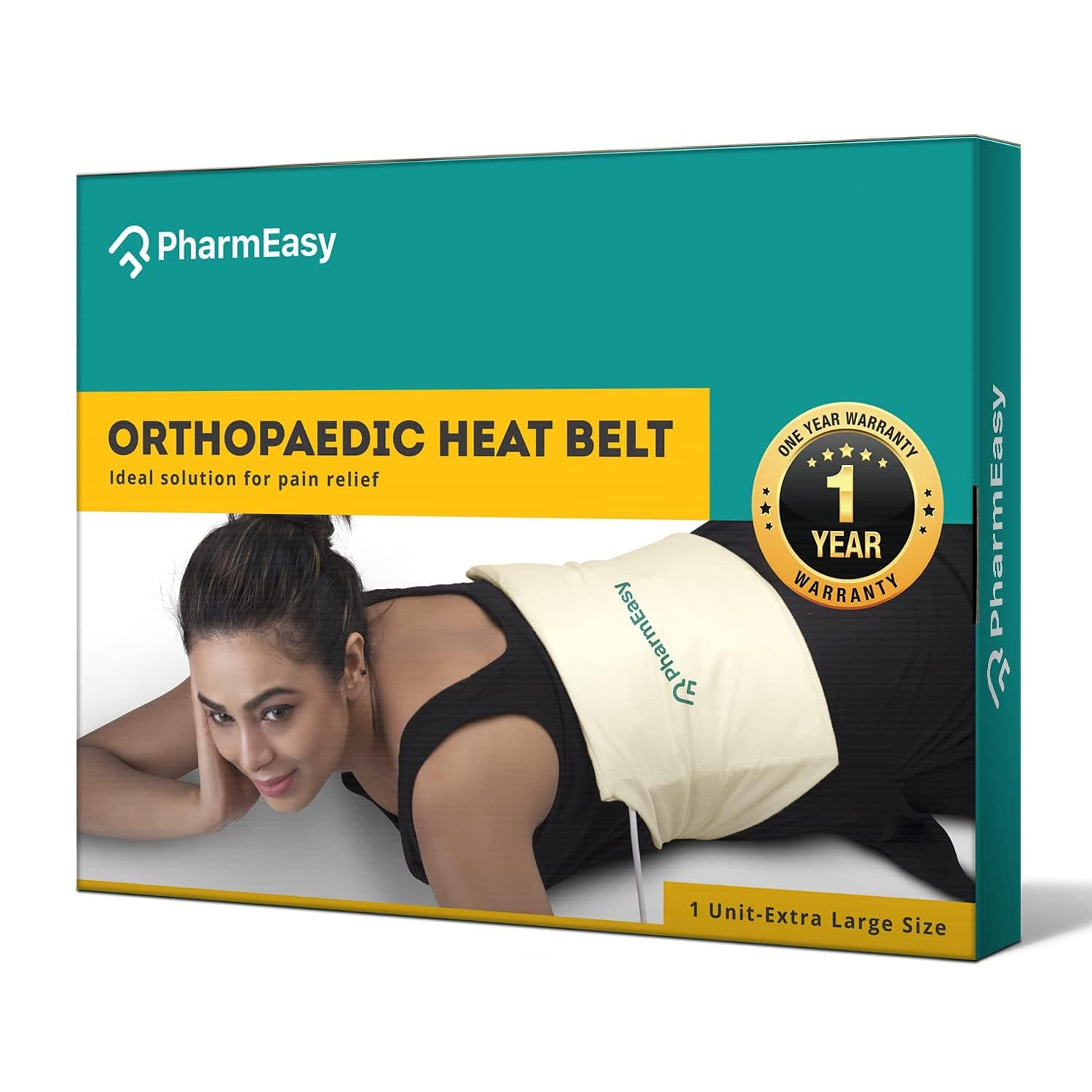 PharmEasy Electric Heating Pad- Extra Large Size for Back Pain Relief | Heat Belt with Temperature Controller for Lower Back, Knee, Shoulder, Period Cramps & Neck | Hot Heating Belt