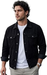 Urbano Plus Men's Regular Fit Washed Full Sleeve Denim Jacket