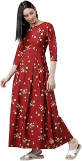 Tokyo Talkies Women's Three-Quarter Sleeves Boat Neck Printed Dresses | Stylish Dresses | Casual Dresses
