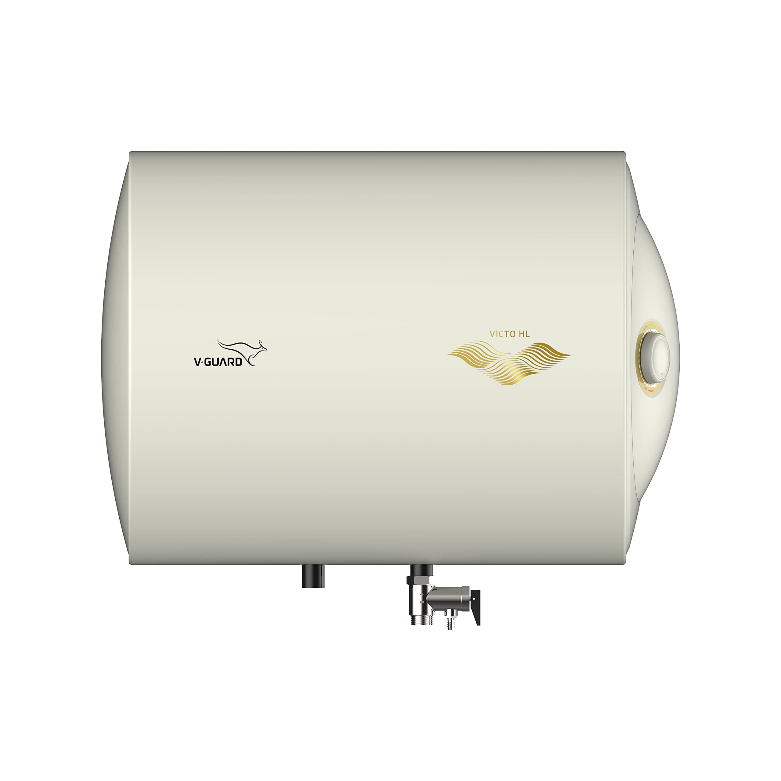 V-Guard Victo HL Horizontal Geyser 25 Litre Water Heater | Advanced Multi-layered Safety | Suitable for Hard Water & High-rise Building | Free PAN India Installation & Connection Pipes | White
