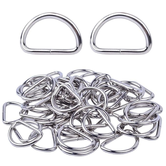 M2 Look Metal D Rings Buckles Non Welded Nickel (Silver) Hardware Bags Ring for Sewing Keychains Belts,Purse and Dog Leash Hand DIY Accessories, Arts, Crafts & Sewing 1” inch -20 Piece (20)