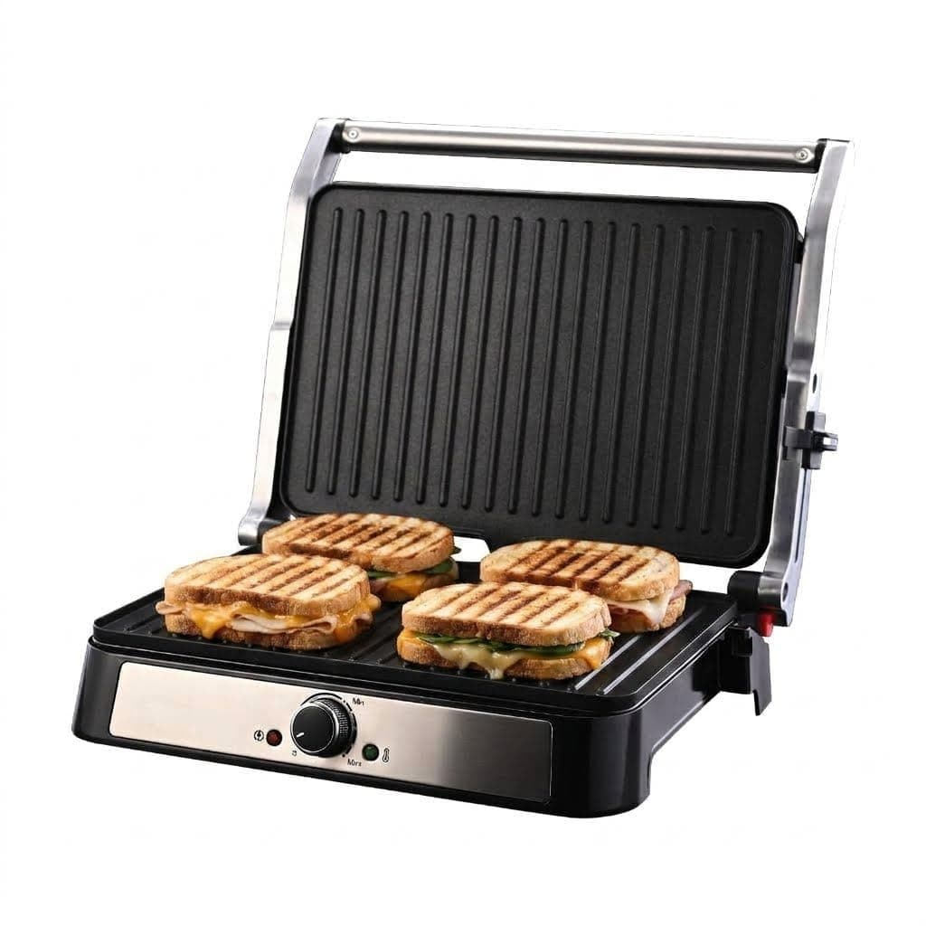 Sujata 2000 W Multi Purpose XL Size Grill SG01 | Aluminium Grill Patty Plate | 180° Flat Open | Teflon Coating | Cool Touch Metal Body | Overheat protection