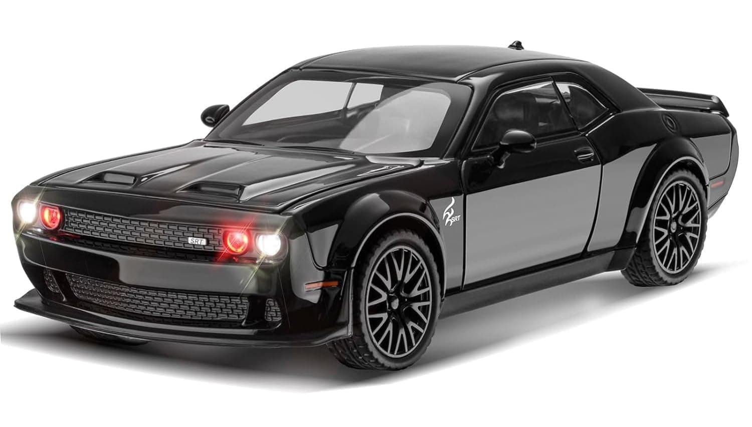 Kiddie Galaxia Dodge Challenger SRT Toy Car 1:32 Scale Model Car Exclusive Alloy Metal Car Die-cast Scale Model Pullback Toy with Sound & Light Music Best Gifts Toys Kids【Colors as Per Stock】
