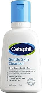 Cetaphil Gentle Skin Hydrating Face Wash 59ml, Paraben Free, Sulphate-Free Cleanser with Niacinamide, Vitamin B5 for Dry to Normal, Sensitive Skin