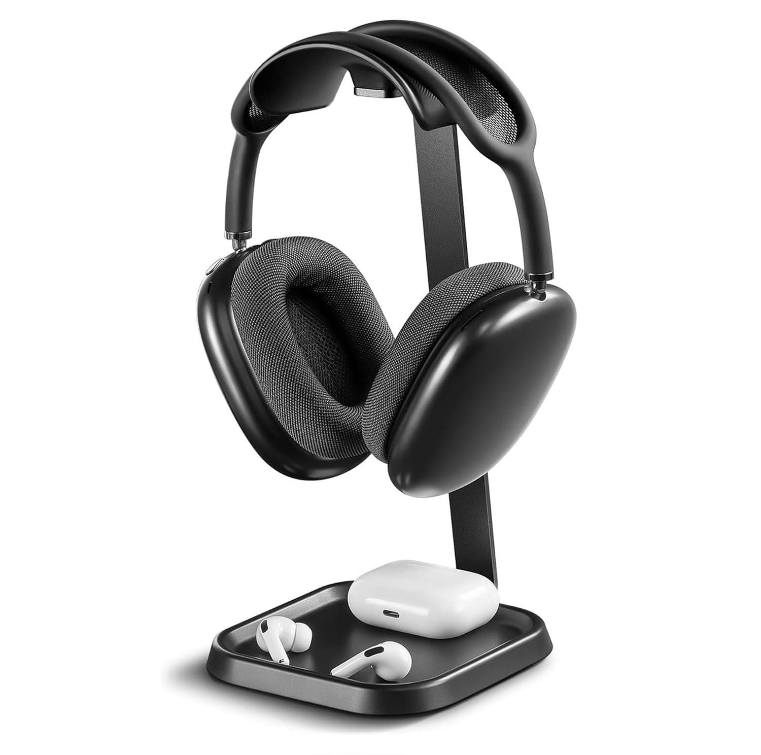 OIVO INDIA Aluminum Headphone Stand for Desk, Premium Metal Gaming Headset Holder with Anti-Slip Base, Universal Headphone Stand for PS5, Xbox, PC & Office Setup (Black)
