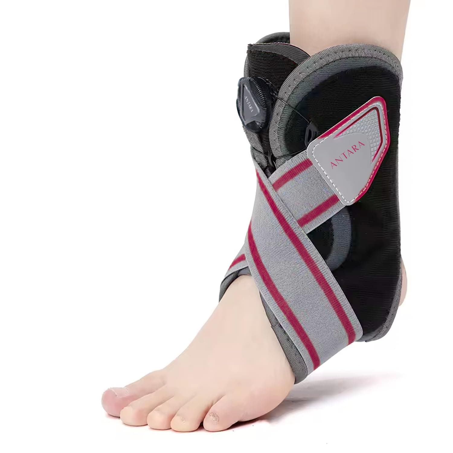 AGEasy (Max Group Ankle Brace with Adjustable Dial | Adjustable Compression Support for Injury Recovery, Pain Relief & Stability | Ankle Support for Men & Women – Black (S)
