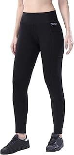 TRASA Active Yoga Pants for Womens Gym High Waist with 3 Pockets, Tummy Control, Workout Pants 4 Way Stretch Yoga Leggings, Sizes - M,L,XL,2XL,3XL