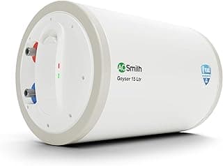 AO Smith HAS-X1-015-LHS Storage 15 Litre Horizontal Water Heater (Geyser) Rust-proof outer Body | Compact Size | Fits under false ceilings | Suitable- High-rise Buildings | BEE Rating 4 Star