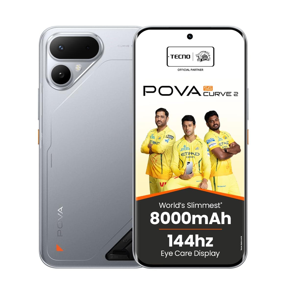 Tecno Pova Curve 2 5G (Melting Silver, 8GB RAM, 256GB Storage)
