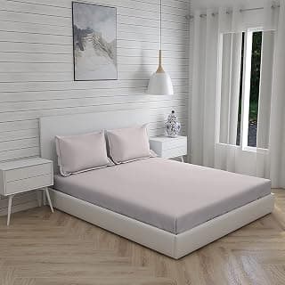 BOUTIQUE LIVING Light Weight & Durable Bedsheet Set for Single Bed | 1 Wrinkle Resistant Single Bed Sheet & 1 Pillow Cover | Pink Size - 59 x 87 | Floral Print, Pink