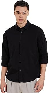 Amazon Brand - Symbol Men's Solid Oversized Cotton Casual Shirt | Plain | Full Sleeve (Available in Plus Sizes)