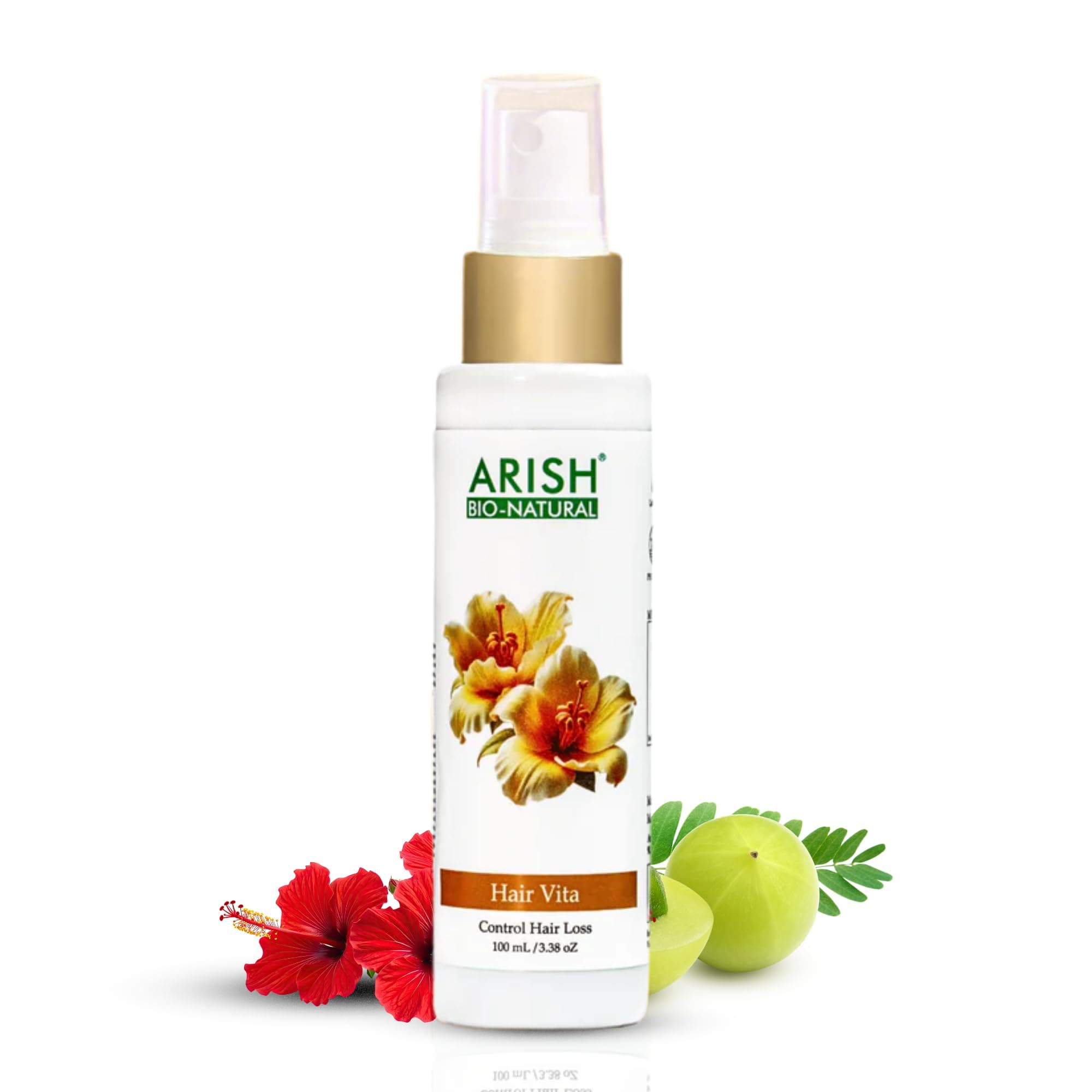 ARISH BIO-NATURAL Hair Vita Serum Spray for Hair Fall Control, 100 ml | Biotin, Jatamansi & Bhringraj Formula | Dry & Frizzy Hair Care for Women & Men | Lightweight Non-Greasy Scalp Nourishment