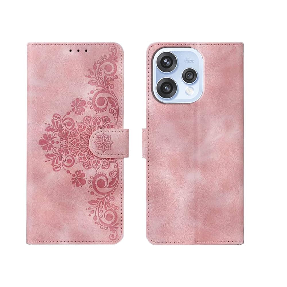 amazon basics Oppo Reno 15 5G Flip Cover | Card Pockets Wallet & Stand | Flip Cover for Oppo Reno 15 5G (Executive Pink)