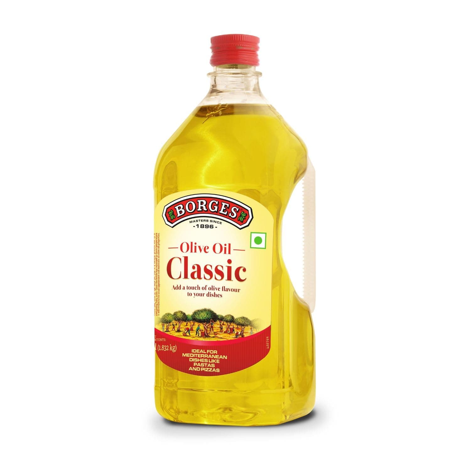 Borges Classic Olive Oil - 2 L |Packed in Spain |75% MUFA | Rich in Antioxidants | Ideal For Mediterranean dishes like Pizza, Pasta and speciality dishes
