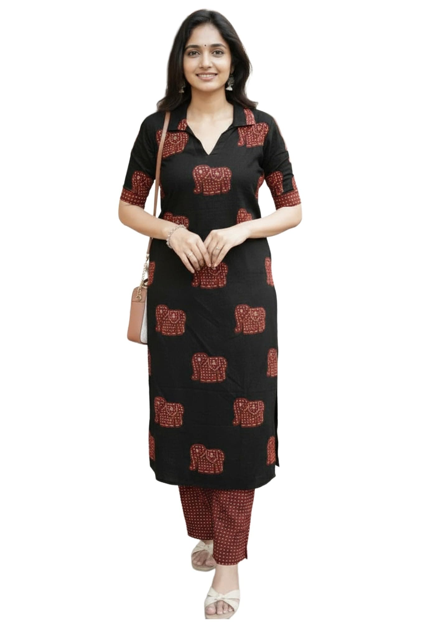 ANNI Designer Women's Rayon Viscose Printed Kurta Pant Set | Collar Neck Straight Ethnic Suit for Casual, Daily, and Office Wear
