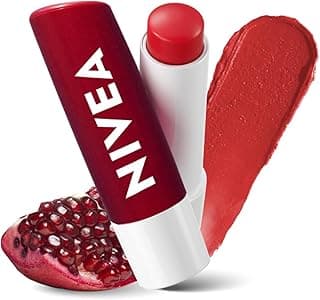 NIVEA Shine Caring Lip Balm, Pomegranate, 4.8G, Red