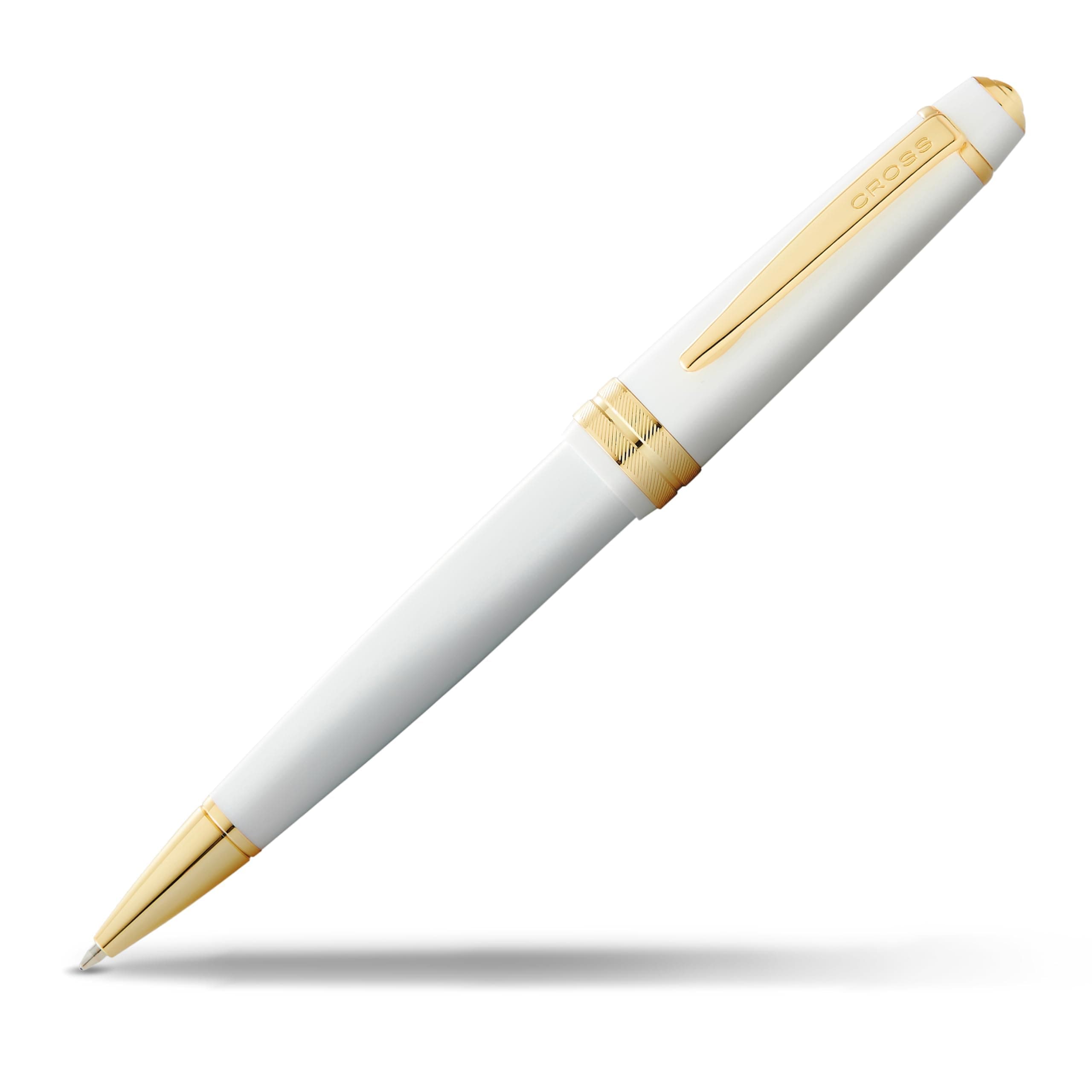 Cross Bailey Light Polished White Resin Ballpoint Pen – Refillable, Fine Point Black Ink, Presented in Everyday Gift Box