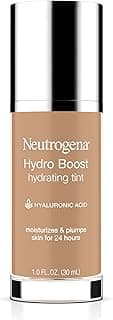 Neutrogena Hydro Boost Hydrating Tint with Hyaluronic Acid, Lightweight Water Gel Formula, Moisturizing, Oil-Free & Non-Comedogenic Liquid Foundation Makeup, 60 Natural Beige 1.0 fl. oz