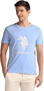 U.S. POLO ASSN. Brand Printed Cotton T-Shirts for Men - Slim Fit, Half Sleeves Mens Casual T Shirts