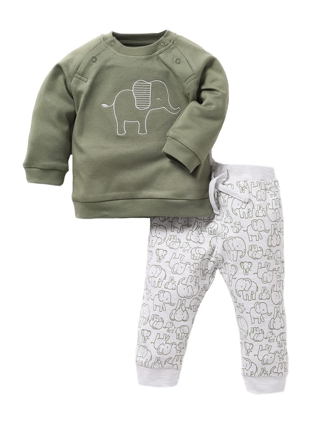 BABY GO Baby Boys & Baby Girls Cotton Clothing Set | Full Sleeve T-Shirt & Pants | Newborn Infant Outfit | Soft Night Suit with Cute Print | Casual Dailywear Infant Clothes