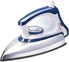 Bajaj Stainless Steel Majesty DX-11 1000 Watts Dry Iron | Advance Soleplate And Anti-Bacterial German Coating Technology | Automatic Shut Off | Thermal Safety Fuse | 2-Yrs Warranty 【White & Blue】