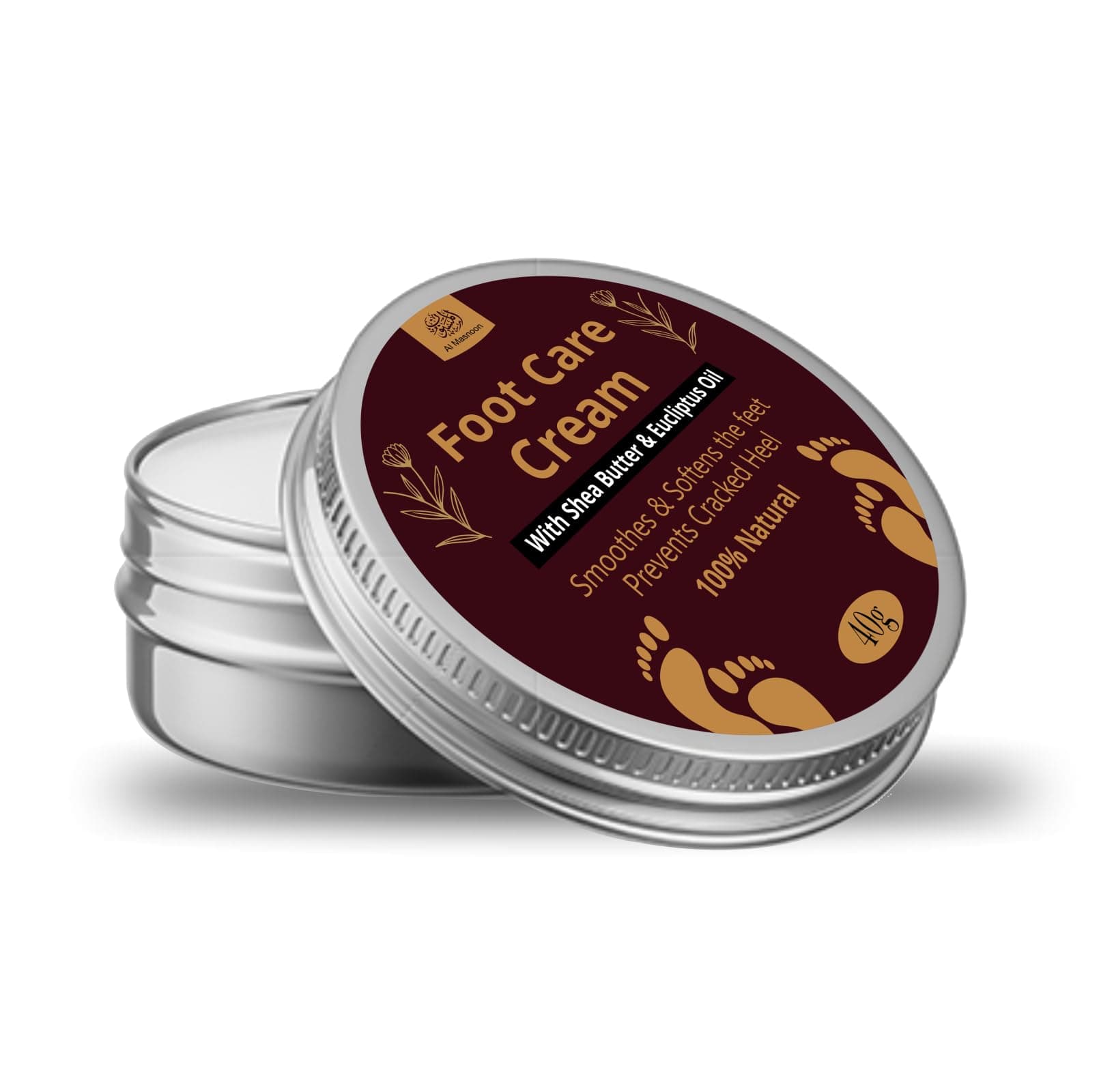 AL MASNOON Foot Care Cream With Shea Butter & Eucliptus Oil/Smoothes & Softens The Feet 40g(PACK OF 1)