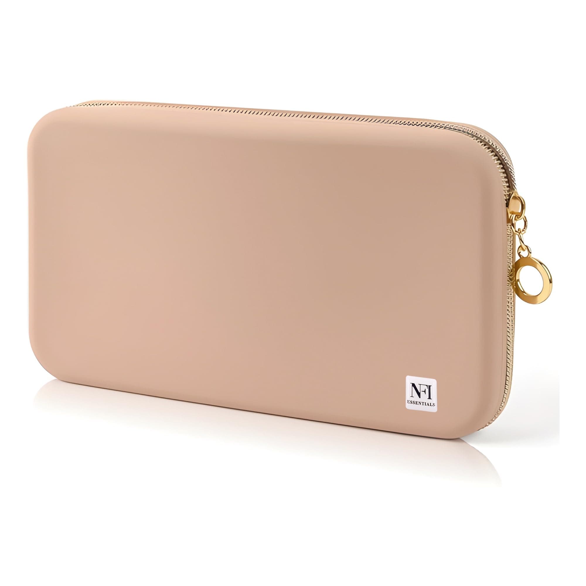 NFI essentials Makeup Pouch, Brush Holder Pouch for Travel, Silicone Portable Cosmetic Face Brushes Case with Zipper Closure, Soft and Sleek Water Proof Large Make up Brush Case