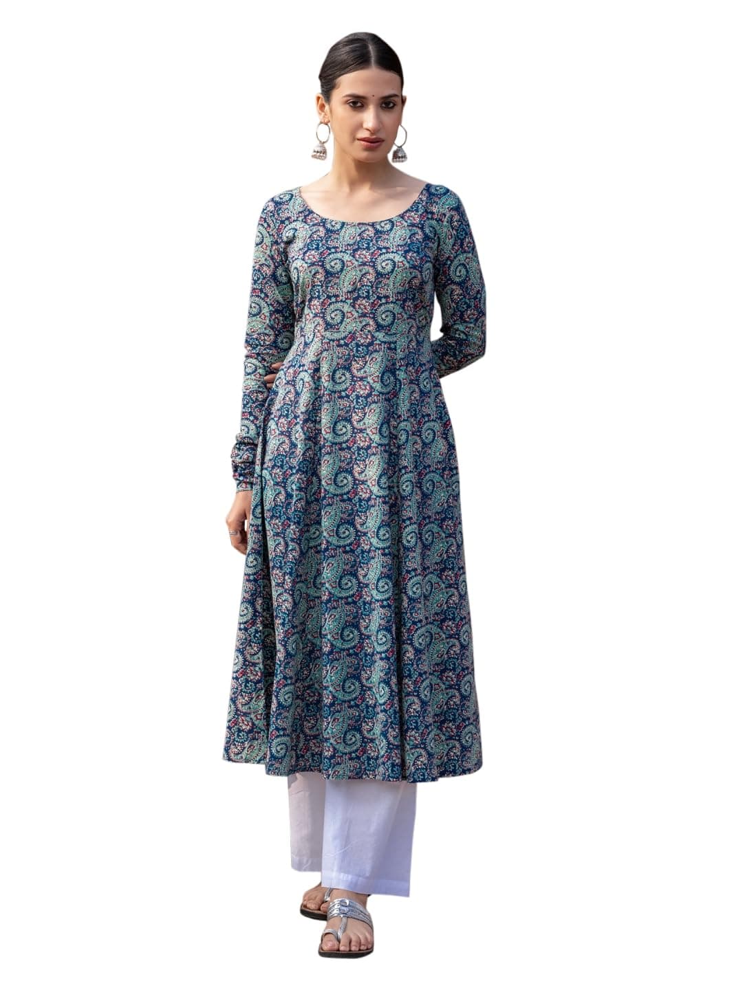 FIORRA Women Cotton Regular Anarkali Kurta