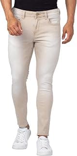 Spykar Men Mid Rise Light Sand Cotton Slim Fit Tapered Length Jeans (Kano)