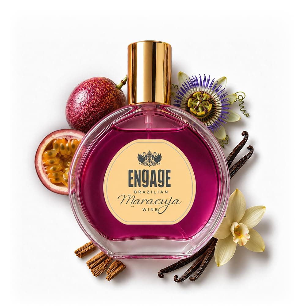 Engage Brazilian Maracuja Wine Eau De Parfum for Women 50ml| Long Lasting Perfume|Musk, Vanilla|Tropical Brazilian EDP|Luxury Gift for Woman|No Paraben|No Silicones| Dermat-Tested|Crafted by Experts
