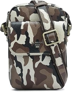 Da Milano Genuine Leather Brown Men Sling Bag (10060)