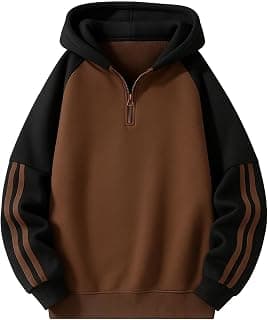 FN3 Half Zipper Color Block Hooded Sweatshirt for Men | Hoodies for Men