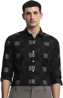 MUFTI Black Chequer Slim Fit Shirt