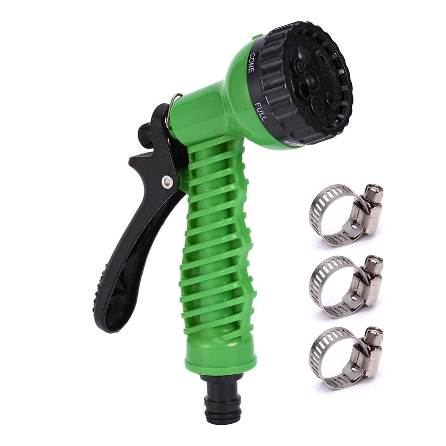 RENESMEE High Branded Garden Hose 7 Pattern High Pressure Garden Hose Nozzle Water Spray Gun With Leak Proof 3 Pcs Metal Grip Lock Gardening Washing Gun for 7 Function