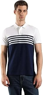 Tommy Hilfiger Colorblock Regular Fit Cotton Polo T-Shirt Blue