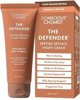 Conscious Chemist 0.2% Retinol Moisturizer Cream | 50g | Pro-Collagen Night Cream For Men & Women, Multi peptide Anti aging Face cream, Reduces Fine lines, Neck lines & Wrinkles, All Skin Types