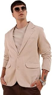 THE INDIAN GARAGE CO Men Slim Fit Solid Single Breasted Blazers