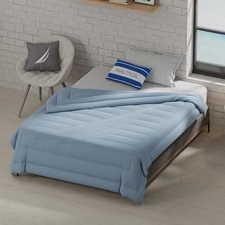 Nautica Ultra Soft Luxurious Comforter for All Weather -1pc Single Size (Signature) | 110GSM | Anti-Microbial Protection Solid-jeanblue