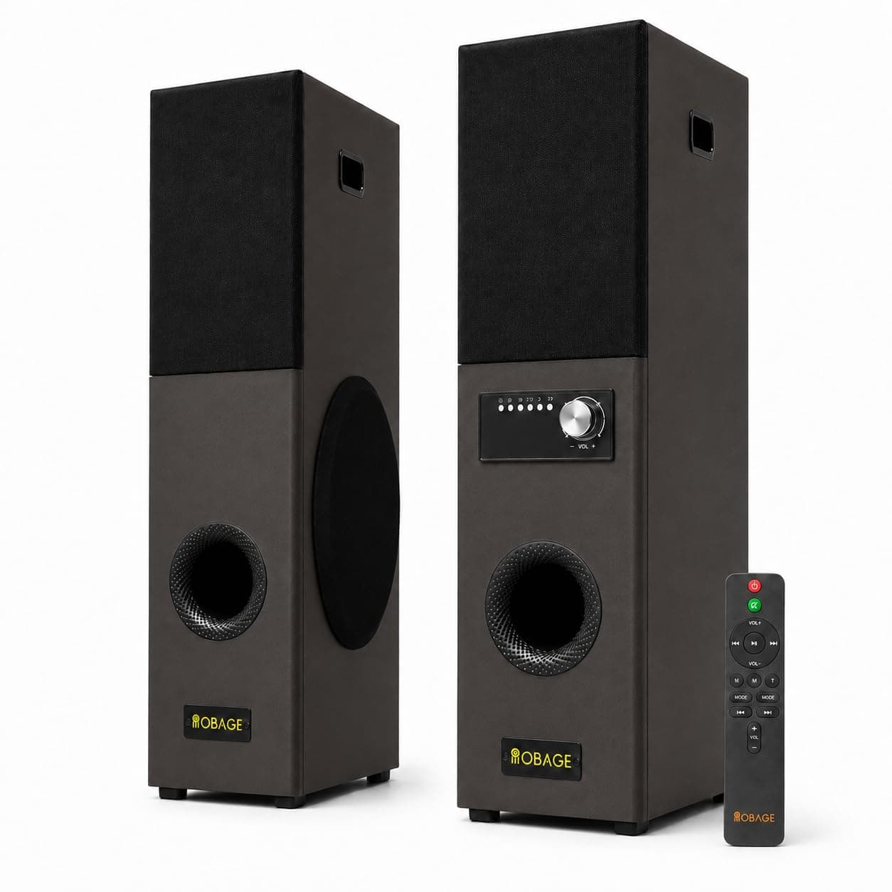 OBAGE X-2605 Home Theatre Tower Speaker with Qualcomm® aptX™ HD | Dual 6.5" Subwoofer Drivers, 4 inch Speakers & 2.5" Tweeters | 24-Bit High Fidelity Audio for Rooms up to 300 sq. ft.