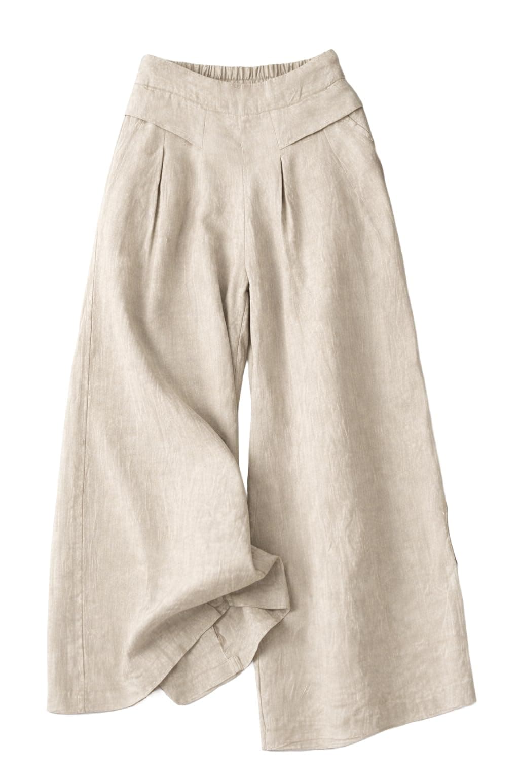 Jawdrobe Women’s Pure Cotton Flare Palazzo Pant | Wide Leg Trouser | Casual Office Wear | Relaxed Fit- Semi-Elastic High Waist