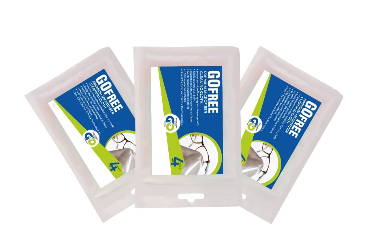 GOFREE Premium Microfiber Cleaning Cloth For Spectacles, Glasses, Camera Lens Combo Pack Of 3 - (4 Pcs In One Pack)
