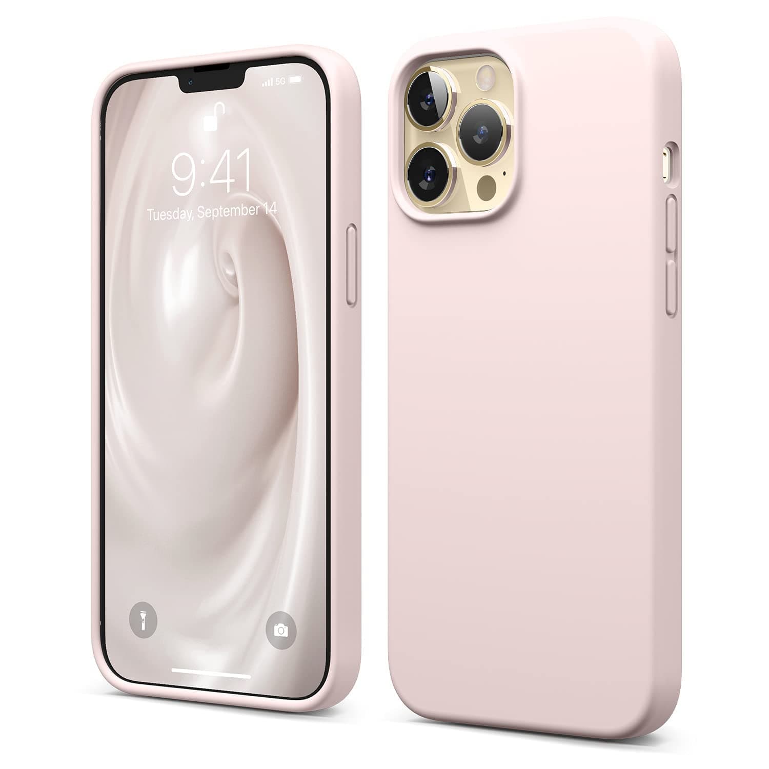 Case Creation OG Liquid Silicone Case for iPhone 13/14/15 Pro Max, Anti-Scratch Soft Microfiber Lining Full Protection Aesthetic Minimalist Back Case for Apple iPhone (Baby Pink, iPhone 14)
